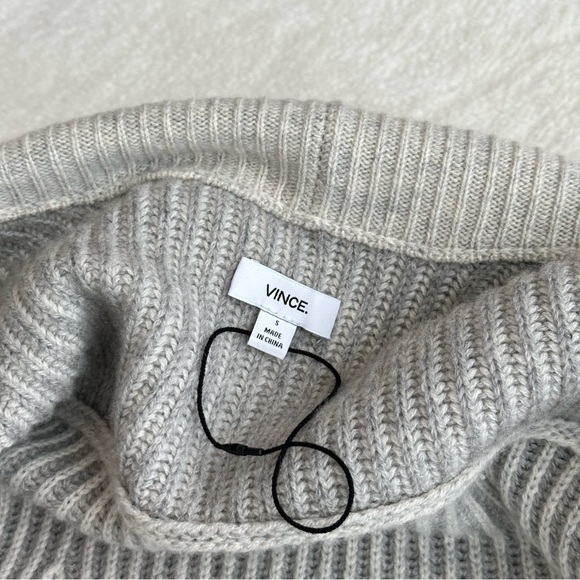 Vince Wool Cashmere Gray Open Front Ribbed Cardigan S - Picture 10 of 12